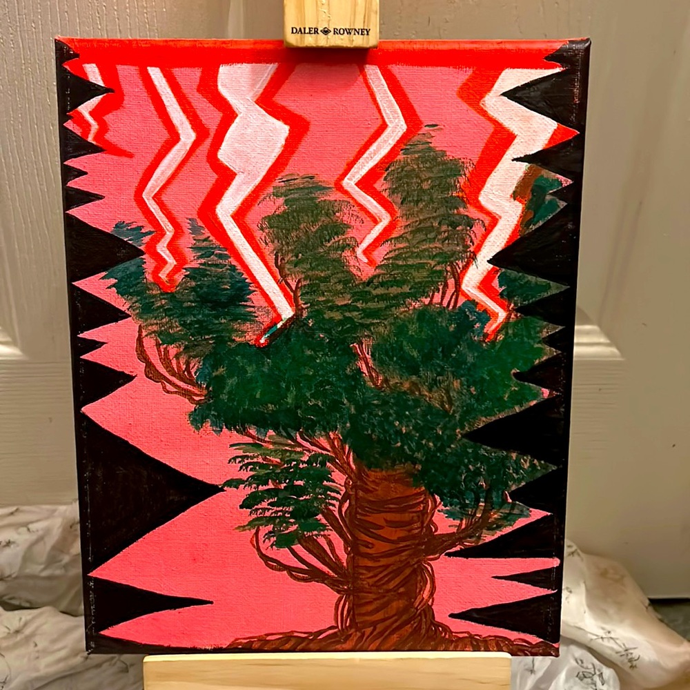 Jungle Tree , Acrylic Paint, Canvas 10x8
